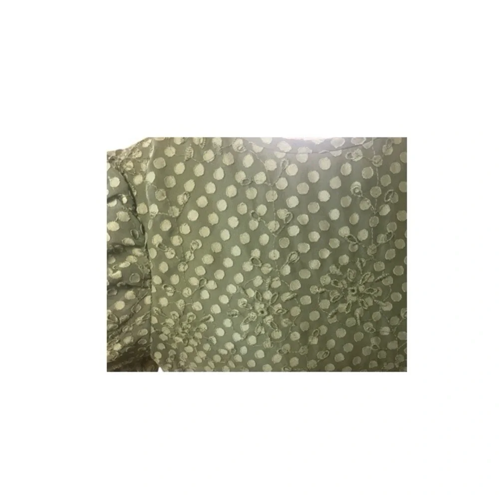 Loft Swiss Dot Floral Embroidered Puff Sleeve Blouse‎